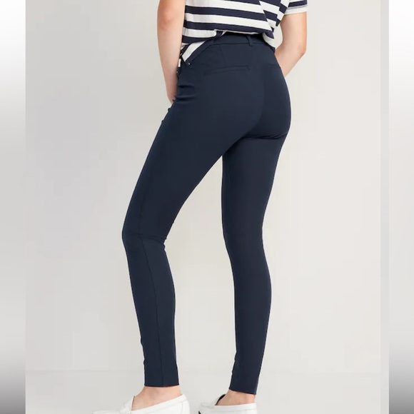 Old Navy Women’s High Waisted Pixie Skinny Pants Navy - Picture 3 of 8